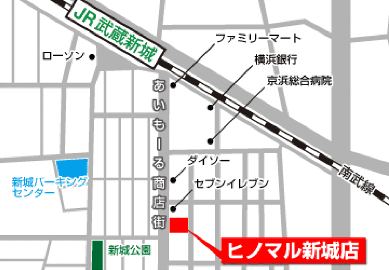 ヒノマル新城店 近隣地図